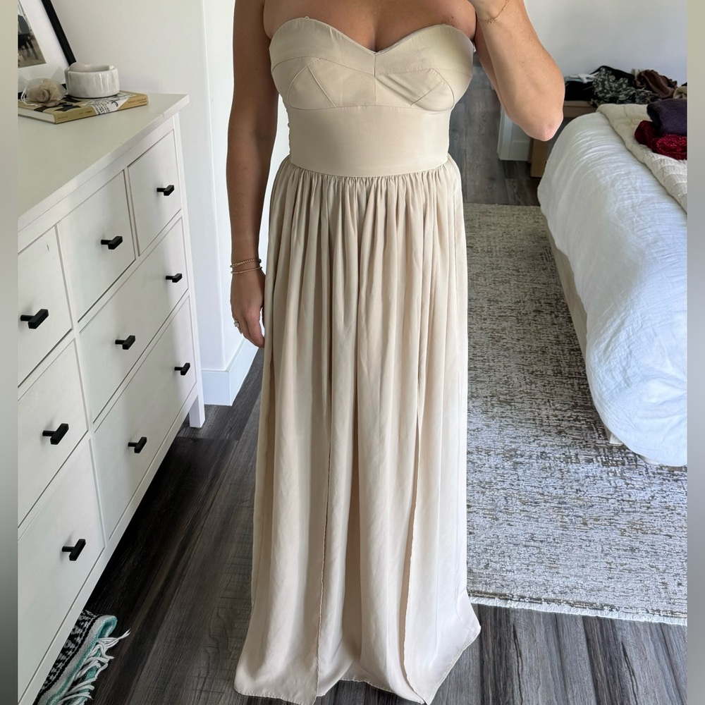 Amanda Uprichard Tan Strapless Dress S